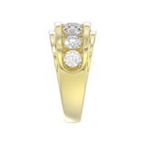 14K YELLOW GOLD 3.00CT ROUND DIAMOND MEN'S RING