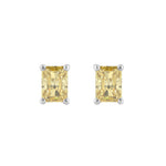 14K WHITE GOLD 1.00CT YELLOW RADIANT DIAMOND LADIES EARRINGS