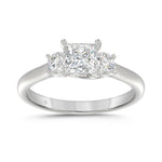 14K WHITE GOLD 1.00CT PRINCESS/ROUND DIAMOND LADIES RING (CENTER STONE PRINCESS DIAMOND 3/4CT)