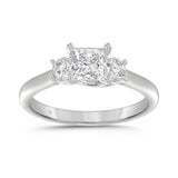 14K WHITE GOLD 1.00CT PRINCESS/ROUND DIAMOND LADIES RING (CENTER STONE PRINCESS DIAMOND 3/4CT)