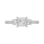 14K WHITE GOLD 1.00CT PRINCESS/ROUND DIAMOND LADIES RING (CENTER STONE PRINCESS DIAMOND 3/4CT)