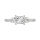 14K WHITE GOLD 1.00CT PRINCESS/ROUND DIAMOND LADIES RING (CENTER STONE PRINCESS DIAMOND 3/4CT)