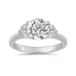 14K WHITE GOLD 2 5/8CT ROUND/HALFMOON DIAMOND LADIES RING (CENTER STONE ROUND DIAMOND 2CT)