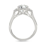 14K WHITE GOLD 2 5/8CT ROUND/HALFMOON DIAMOND LADIES RING (CENTER STONE ROUND DIAMOND 2CT)