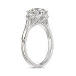 14K WHITE GOLD 2 5/8CT ROUND/HALFMOON DIAMOND LADIES RING (CENTER STONE ROUND DIAMOND 2CT)