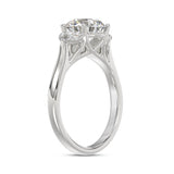 14K WHITE GOLD 2 5/8CT ROUND/HALFMOON DIAMOND LADIES RING (CENTER STONE ROUND DIAMOND 2CT)