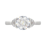 14K WHITE GOLD 2 5/8CT ROUND/HALFMOON DIAMOND LADIES RING (CENTER STONE ROUND DIAMOND 2CT)