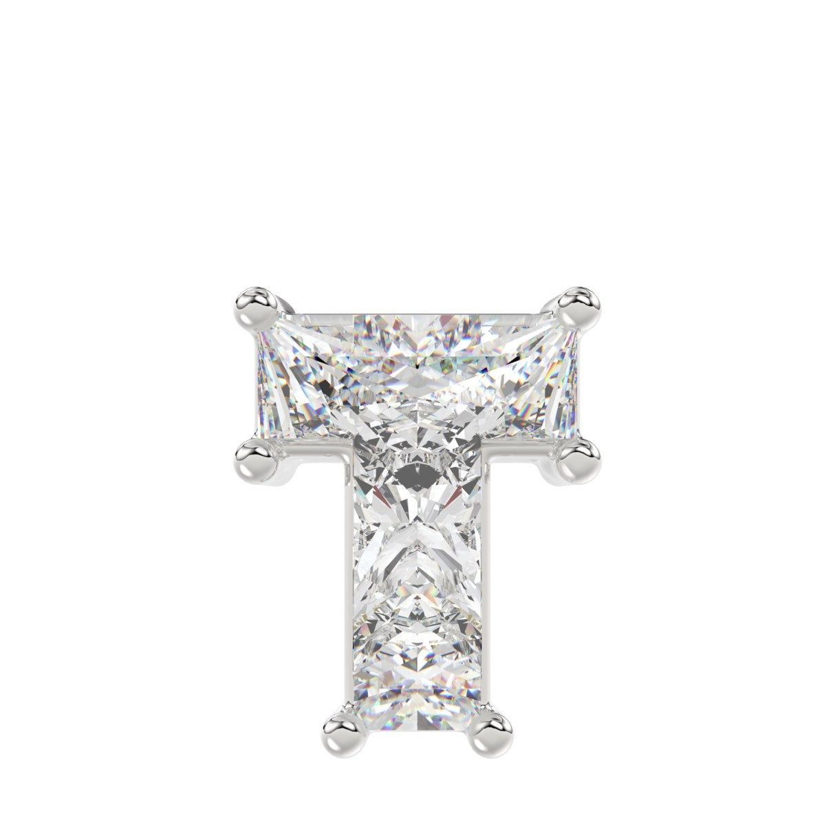 10K WHITE GOLD 1.00CT FANCY CUT ALPHABET DIAMOND LADIES PENDANT WITH CHAIN