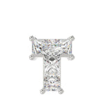 10K WHITE GOLD 1.00CT FANCY CUT ALPHABET DIAMOND LADIES PENDANT WITH CHAIN