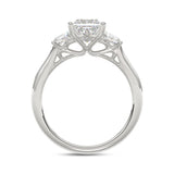 14K WHITE GOLD 1 3/4CT PRINCESS/TRAPEZOID DIAMOND LADIES RING (CENTER STONE PRINCESS DIAMOND 1 1/4CT)