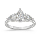 14K WHITE GOLD 2 5/8CT PEAR DIAMOND LADIES RING (CENTER STONE PEAR DIAMOND 1 1/2CT)