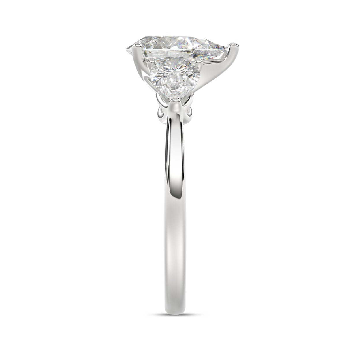 14K WHITE GOLD 2 5/8CT PEAR DIAMOND LADIES RING (CENTER STONE PEAR DIAMOND 1 1/2CT)