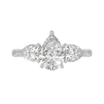 14K WHITE GOLD 2 5/8CT PEAR DIAMOND LADIES RING (CENTER STONE PEAR DIAMOND 1 1/2CT)