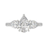 14K WHITE GOLD 2 5/8CT PEAR DIAMOND LADIES RING (CENTER STONE PEAR DIAMOND 1 1/2CT)