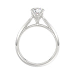 LADIES SOLITAIRE RING 1CT ROUND DIAMOND 14K WHITE GOLD